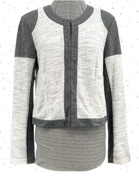 CAbi Jacket Gray Neutral Modern Style Office Fit Shoulder Pads Corpcore Size M